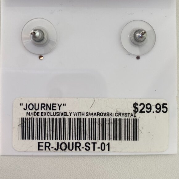 FAC Swarovski Crystal Rose Gold Tone Stud Earrrings - Picture 5 of 6